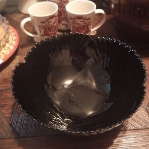Antique Beautiful Black Depression Bowl